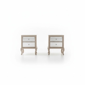 Luxury bedroom bed Bedside table set double bed Beds 3pcs White