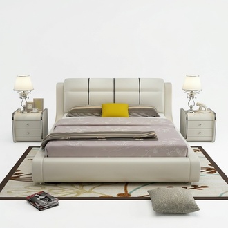 Luxury bedroom bed double beds wood 180x200cm designer hotel