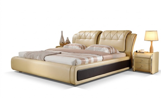 Luxury bedroom bed upholstery design double hotel beds leather bed 180x200cm