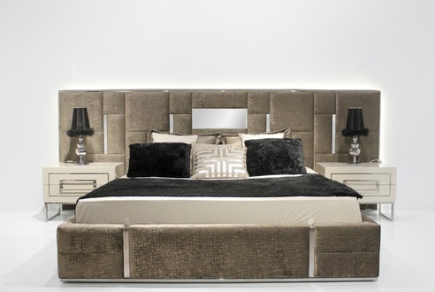 Luxury bedroom furniture Complete furniture 3-piece double bed 2x bedside tables
