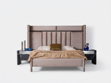 Luxury Bedroom Set Bed + 2x Bedside Tables Wood Complete Modern New