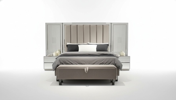 Luxury bedroom set bed + 2x bedside tables Complete room furniture New