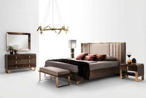 Luxury bedroom sets bed 2x bedside table classic design beds furniture 3 pieces