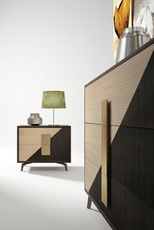 Luxury Bedside Table Console Side Table Wood Furniture Bedroom Brown Metal New