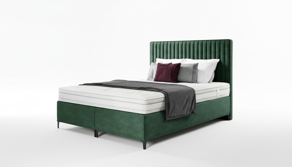 Luxury box spring bed bedroom upholstered bed furnishings textile 160x200cm wood