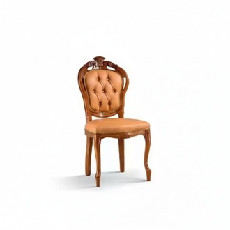 Luxury Chair Brown Dining Room Designer Wood Furniture Chair without Armrest