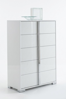 Luxury Chest of Drawers High Cupboard Chests of Drawers Sidebaord Cabinets Wood White Italy Furniture