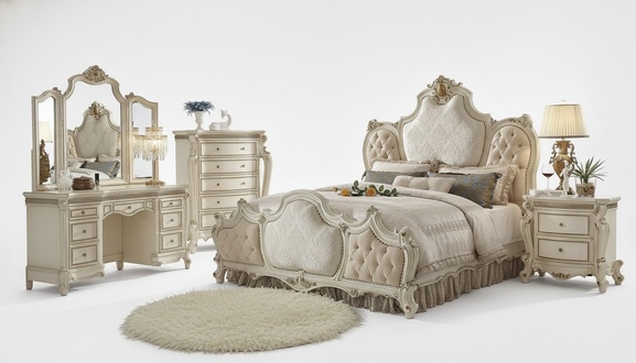 Luxury Dresser Chest of Drawers Mirror Baroque Rococo Classic Furniture Wood Chests of Drawers 2pcs.