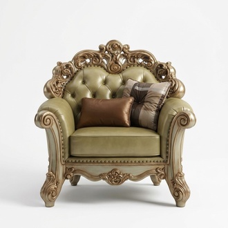 Luxury Chesterfield Armchair Wing Chair Upholstered Royal Design Faux Leather