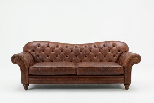 Luxury Chesterfield Sofa 3-Seater living room couch brown sofa Upholstered Faux Leather New