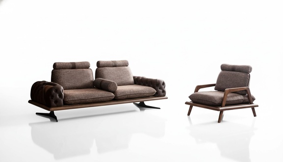 Luxury Chesterfield Loft Sofa Set 3+1 Seater Couch Upholstered Furniture Suites