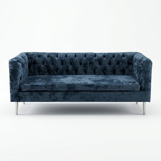 Luxury Chesterfield Sofa 3 Seater Couch Textile Modern Sofas Blue Turquoise