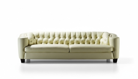 Luxury Chesterfield Sofa 4 Seater Faux Leather Couch White Sofas Modern