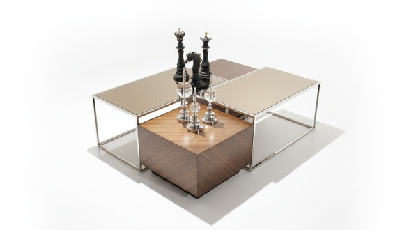 Luxury coffee table living room furniture wood with glass design modern new