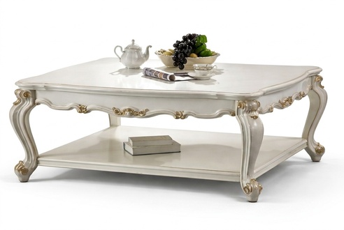 Luxury Coffee Table Real Wood Wood Side Sofa Tables Living Room Baroque