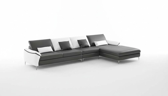 Luxury corner set leather sofa corner sofa L shape lounger couch sofa black