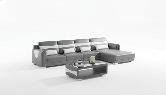 Luxury corner set leather sofa corner sofa L shape lounger couch sofa grey new