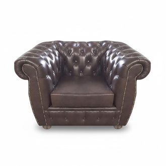 Luxury design armchair brown upholstered furniture seating furniture upholstered furniture Chesterfield