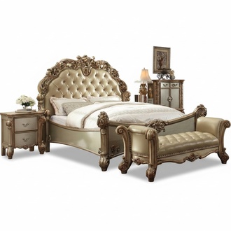Luxury design bed upholstered bed double bed bedroom Baroque wooden beds