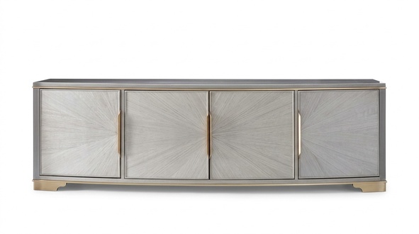 Modern style made of real wooden TV lowboard with 4-swing doors, model - MH2742-B