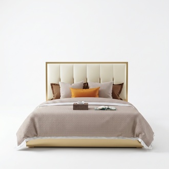 Luxury design massive double bed in modern style with stainless steel 180x200cm size