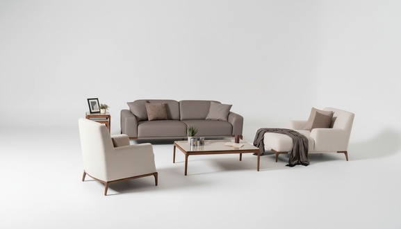 Luxury Design Sofa Set Couch Coffee Table Side Table 5pcs.