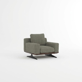 Luxury designer armchair modern upholstered armchair furnishings grey textile seat new