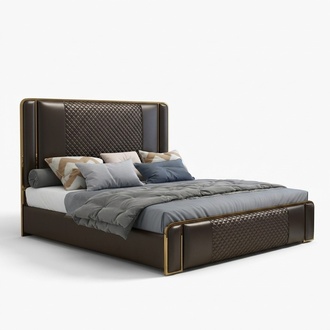 Luxury designer bed for the bedroom velvet covered furniture beds fabric textile