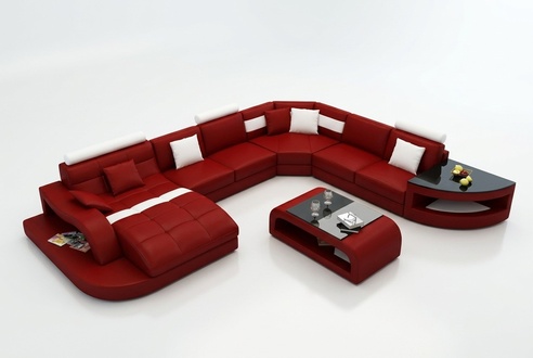 Luxury Designer Corner Sofa Leather Sofa Couch Upholstery Living Landscape Leather Corner Set