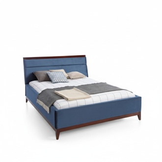 Modern style made of real wood frame double bed fabric upholstered, model - Bed VI