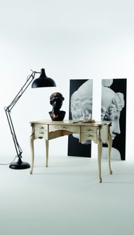 Luxury desk consoles luxury table office furniture baroque gold real wood tables Italy