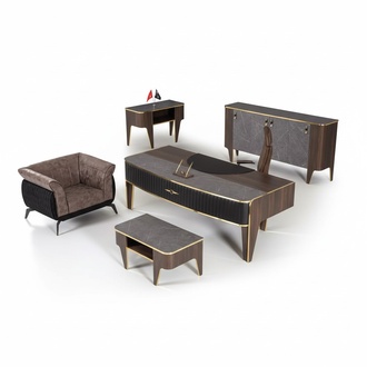 Luxury desk office set 4 pcs. cupboard table desk coffee table 4 pcs.
