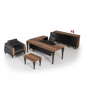 Luxury desk office set 4 pcs. cupboard table desk coffee table 3 pcs.