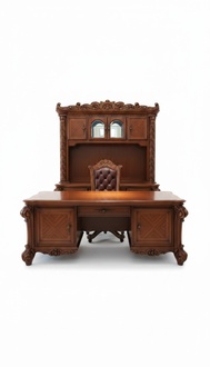 Baroque style made of reall wooden rectangular office table