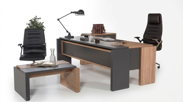 Luxury desk table wood design office furniture 206x102cm