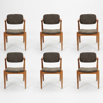 Luxury Dining Room Furniture Designer 6x Chairs Furnishing Grey Modern Chairs
