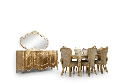 Luxury dining room set chair 6x sideboard mirror dining room