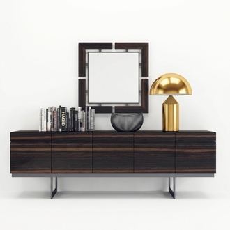 Luxury dining room sideboard with mirror complete modern design chest of drawers