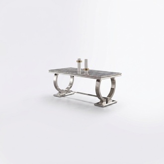 Luxury dining table column table dining tables dining room table silver 200x100