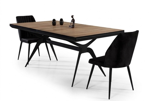 Luxury dining room table extendable design kitchen table wood brown table