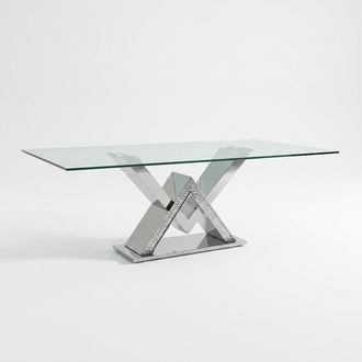 Luxury dining table silver dining tables dining room table glass table