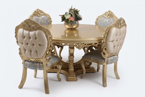 Luxury Dining Table Round Design Table Classic Dining Tables Furniture Gold