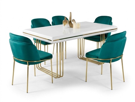 Luxury dining table table dining room tables metal design kitchen table white gold wood