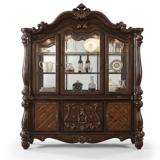 Luxury Display Cabinet Showcase Wood Corner Cabinet Corner China Cabinet Glass New Baroque Rococo