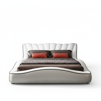 Luxury Double Bedroom Wood Textile Beds 180x200 Bed Classic Upholstered Bed