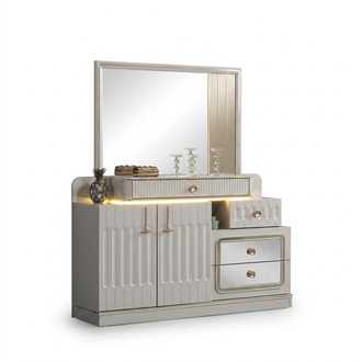 Luxury chest of drawers with mirror bedroom furniture white sideboard