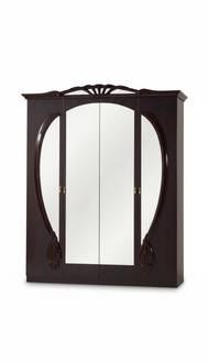 Empire style gloss massive wardrobe with mirrors & 4-swing doors, italian furniture