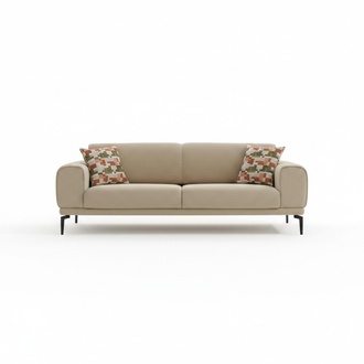 Luxury fabric sofa three-seater sofa 3-seater upholstered couch beige fabric