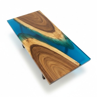 Luxury Furniture Dining Table River Real Wood River Table Solid Epoxy Tables 150x71