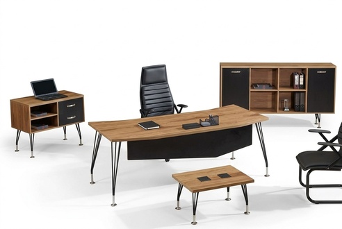 Luxury furniture office study furniture desk set 4pcs wood black